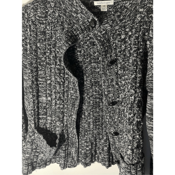John Paul Richard Front Button Grey Acrylic Cardigan Lagenlook Coastal Grandma M - Picture 3 of 5
